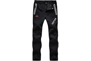 donhobo Womens Walking Waterproof Trousers Thermal Fleece Lined Ladies Winter Outdoor Windproof Warm Softshell Hiking Fishing Ski Snow Pants