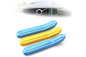 ontto 3pcs Front Kidney Grille Trim Strips Fit for Volvo XC40 2020-2022 Inserts Grill Covers clip Stripes Guard Decoration Accessories B (Blue-Yellow-Blue)