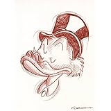 Original Rötelzeichnung auf Zeichenkarton: Dagobert Duck Scrooge / 24x32 cm