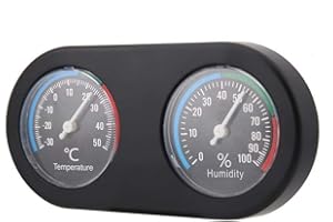 NIADY thermo hygrometer brutmaschine,thermo hygrometer terrarium, Mini Analog Temperatur- und Feuchtigkeitsmessgerät runde Form Thermometer Hygrometer for Reptil-Behälter