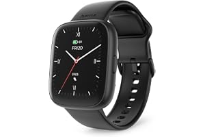 Hama Smart klocka (1,65 tum färgskärm, telefonfunktion, WhatsApp, e-post osv., röstassistent, vattentät, fitnessspårare med 100 sporter + puls, blodsyre