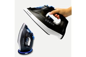 STARLYF Fer à Repasser Vapeur Sans Fil Cordless Steam Iron, 2400 W, Semelle en Céramique, Tous tissus, Vapeur Légère Sans Fil, Fonction Autonettoyage, Séchage par Pulvérisation