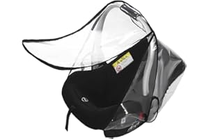 AHDMR Universelle Housse de Pluie pour Siège Auto Bébé Habillage Pluie Cosy Bébé Confort Protège Pluie Vent Couverture de Pluie Nacelle en EVA Anti-poussière avec Fermeture Eclair Etanche,Transparent