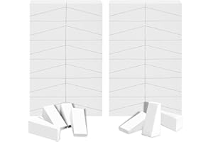 AUAUY 48 Piezas Esponjas de Maquillaje Triangulares, Esponja de maquillaje, Cuñas Esponja Mezcladora de Belleza Sin Látex, Beauty Sponge Triangular para Polvo/Crema/Líquido/Uñas - Blanco