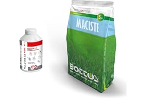 Bottos, Sementi Maciste per Tappeto erboso ideale per Zone aride 5kg per 200mq + Insetticida PBK,Antiformiche salva-semi in Polvere di Piretro 250gr