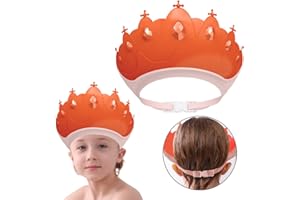 ZDQC Duschhaube Kinder,Duschhaube Kinder Duschen,Haare Waschen Baby,Verstellbare Duschhauben Silikon,Haare Waschen Kinder Augenschutz Dusche,Haare waschen Kinderschutz Krone (Rosa)