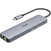 Juo Type-C 2*HDMI Dual MST 4K 60Hz Gigabit Ethetnet D&ouml;n&uuml;şt&uuml;r&uuml;c&uuml; 100W USB 3.2 &Ccedil;oklayıcı Hub