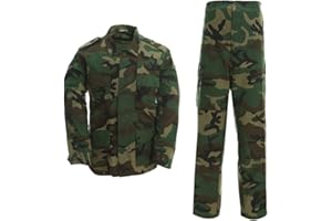 YUSHOW Men's Tactical Suit Camouflage Combat Jacket & Trousers Set Airsoft Clothing Military Jacket Uniform War Game Army Military Paintball BDU Hunting Shooting Camo Gear