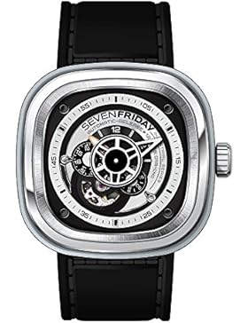 SEVEN FRIDAY P-SERIES HERREN-ARMBANDUHR 48MM ARMBAND LEDER AUTOMATIK P1B-01