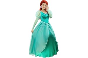 Naywig Mermaid Princess Dress Ariel Costume Halloween Party Cosplay Birthday Dress Up For Women