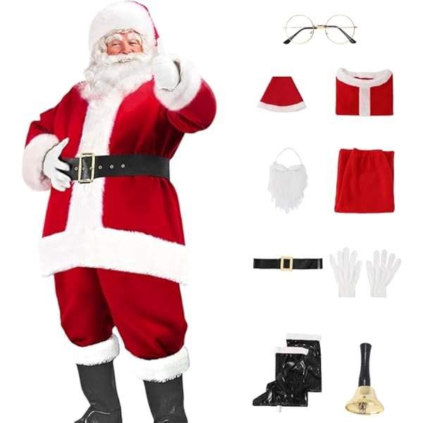 Générique Costume De Luxe Mme Claus Rouge, Avec Robe à