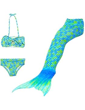 Starjerny 3PS Mädchen Meerjungfrauen Bikini Set Schwimmanzug Badeanzüge Bademode Prinzessin Kostüm Meerjungfrauenschwanz...