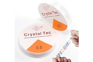 2 Bobine Filo Nylon Elastico, HZYIQ 0.5mm x 15m Filo Elastico Trasparente per Braccialetti, Filo Elastico Resistente per Decorazioni Sospese e Creazione di Gioielli