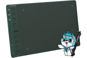 HUION Inspiroy 2 M Graphics Tablet, New Digital Pen PW110, 8 Customizable Shortcut Keys, Easy-to-Use Scroller, Ideal for drawing, studying and working from home(Green)