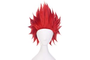 Topcosplay Anime Perücke Rot, kurz Cosplay Perücke mit Perückenkappe für Halloween, Kostüm Party, Karneval, Fasching