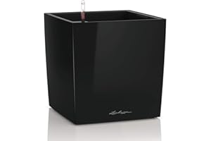 Lechuza Cube Premium 30 Kit Complet, Plastique, Noir Brillant, 30 x 30 x 30 cm