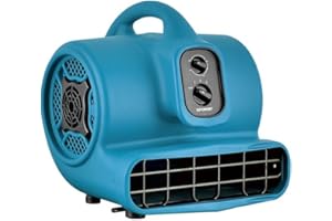 XPower Mighty Centrifugal Air Mover, Carpet Dryer, Floor Fan, Blower, Stackable, Daisy Chain, for Water Damage Restoration, Janitorial, Plumbing, Home Use (Blau, P-450T 1600CFM)