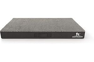 Knuffelwuff Ortopedyczna mata dla psa Ellenie z materiału pluszowego i weluru, 120 x 72 cm, szara, antypoślizgowa podstawa, łatwa do czyszczenia, dla dużych, średnich i małych psów