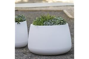 MOOVERE Macetero de Color Opaco Polietileno, legero, Resistente, para Plantas y Flores (60cm, Blanco)