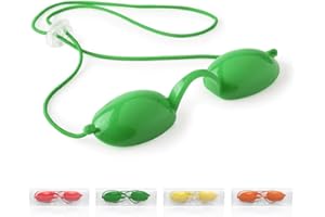 Cezaro - Lunettes de protection anti UV pour Solarium jaune | Masque bronzage sécurité | Cache yeux photothérapie | Luminothérapie | 4 couleurs disponibles