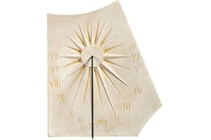 QEM Cadran Solaire Motif Soleil Déco Pierre Naturelle 33cmx42cm