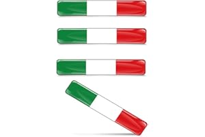 GOBFAR 3D Emblema, 4 PCS de Bandera Italiana Adhesivo, Tricolor de Italia Bandera Insignias para carroceria Pegatinas automóviles para Accesorios de Maleta de automóviles