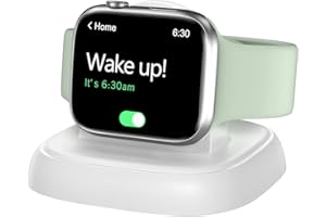 NEWDERY Bezprzewodowa stacja ładująca do Apple Watch 9/Ultra, stacja dokująca, magnetyczny uchwyt do ładowania do iWatch, przenośna mini podróżna do iWatch serii 9/8/Ultra/7/6/5/3/2/SE (biała)