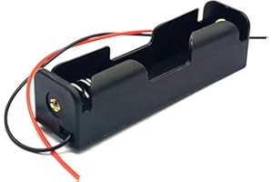 TECHZOCO Porte-piles 18650, support de batterie 18650, boîtier pour pile 18650, câble de 200 mm, tension totale : 3,7 V (3,7 V par pile), longueur 7,5 cm, convient pour 1 pile MR18650