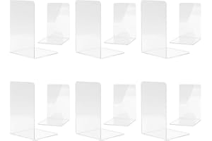 MSDADA Sujetalibros de Acrílico Transparente Depara Niños y Adultos para el Estudio la Oficina la Escuela (6 pares)