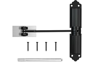 VURLEXAT Ferme Porte Automatique,Ferme Porte Force De Fermeture Réglable,Groom Fermeture Porte Avec 6 Vis Et Tige De Réglage, Fermeture Porte Adapté Maison, Chambre, Bureau (Noir)