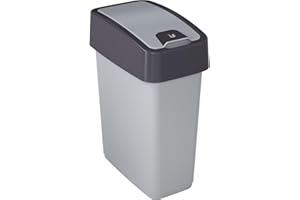 keeeper Cestino Premium con Coperchio Basculante, Soft Touch, 10 L, Magne, Argentato