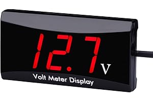 DollaTek Voltmetro Digitale con Display a LED misuratore del Pannello per Moto da Auto DC 12V - Carattere Rosso