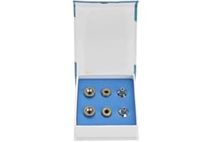 Broco 6Pcs Reemplazo Diamond Microdermabrasion Dermabrasion Tips Conjunto de filtros de acero inoxidable para exfoliación y eliminación de acné de pigmento frinkle