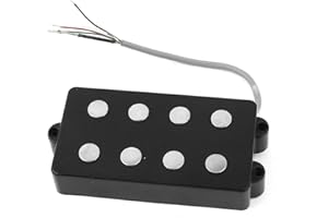 SODIAL Elektrische 4-Saiten Jazz-Bass, offener Humbucker-Tonabnehmer, Schwarz