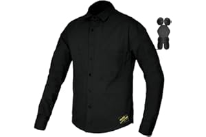 CBBI-WCCI Men's Motorcycle Shirt Wear-Resistant Cotton Motorcycle Jacket Motorbike Shirt for Scooter Cycling and Touring with CE Protectors