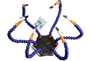 MYMM Multifonction troisième Main secourable, bras de brasage, Outil de Station à souder avec, Bras Flexible Troisième Aider Main souder Station soudage, 6 bras pivotants, pinces pivotantes