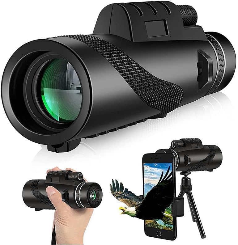 Homava 80 X 100 Outdoor Portable Monocular Telescope for Watching Hunting Camping Travel Scenery Outdoor, Camping, Sighting | 15.0 x 5.2 x 4.2 cm | Black