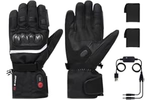G-HEAT - Gants Moto Chauffants Rider - Mixtes - Étanches - Respirants. Norme CE - Certification 1KP - Usages : Moto, Scooter, Trottinette, VTT. Fournis avec 1 Paire de Batteries et câble de Recharge