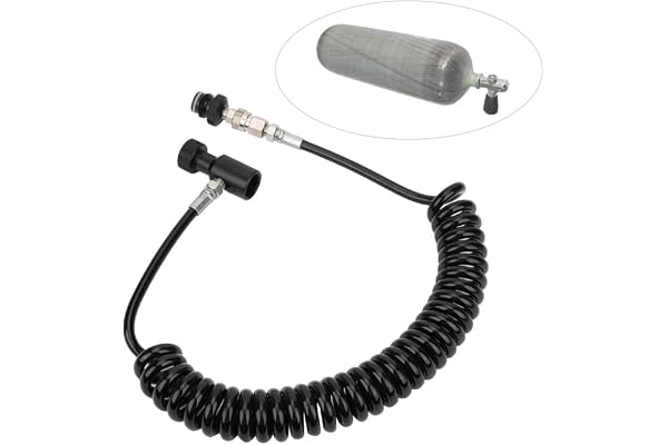 Paintball Adapterschlauch Verbindungsschlauch aus Aluminium Luftspule Paintball Fernleitung mit 3000psi Manometer