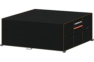 HEIMUNI Funda Muebles Exterior Impermeable, Funda Protectora Muebles Jardín Rectangular, Funda Mesa Jardin con Salidas de Aire, Cubre Mesa Exterior Impermeable Resistente al Viento (160x90x75cm)
