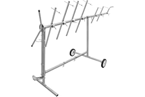 ECD Germany Caballete de Pintar Piezas de Coches 6 Brazos 360 ° Soporte Giratorio Basculante de Pintura y Lacado 4 Apoyos Capó 2 Alerónes Puertas de Guardabarros Parachoques Trabajos Taller de Chapa