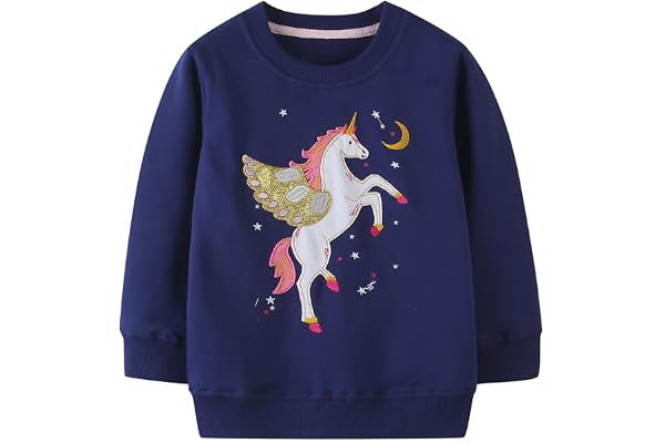 LitBud Tröja Flicka Flicka Sweatshirts Tröja Tröja Långärmad Rund Hals Toppar Barn T-shirt 1-7 år