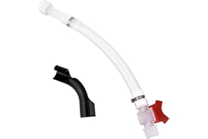 PEUTIER Racing Fuel Jug Hose with 304 Stainless Steel Ball Valve, Compatible with VP, EGS, LC2, Scribner, 5 Gallon Racing Gas Cans, White, Plastic, 18mm ID, 24mm OD, 138g, 1pc