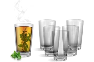 AL HAYATI Verres à Thé en Verre Marocain | TRADITIONNEL & TRANSPARENT | 130ML | Verres Kass Hayati Authenthique… (6 VERRES HAYATI)