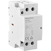 Heschen Household AC Contactor CT1-63 Ie 63A 2 Pole Two Normally Open 220V/230V Coil Voltage 35mm DIN Rail Mount