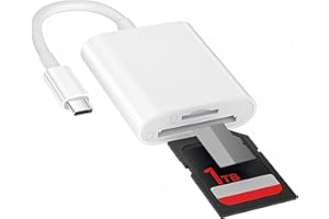 HDXH USB C SD Card Reader,Camera Card Viewer Reader SD Card Reader Adapter,SD to USB Type C OTG Adapter Compatible with iPhone 15/ Pro Max/Pro/Plus, iPad Pro, MacBook Pro/Air etc(white）