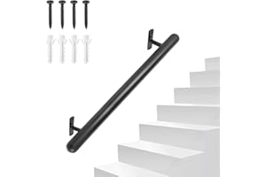 SUPAWAY Pasamanos metálico 66 cm Barandilla de acero inoxidable Pasamanos accesible – Asidero de pared Ø32 mm Juego de barandilla – Agarres de seguridad para balcón, parapeto, interior/exterior
