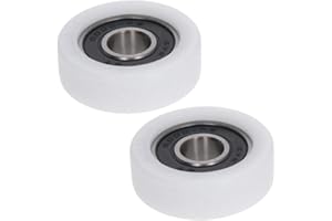 MroMax 2 Stück 10 x 35 x 11 mm Rolle Spannrolle Gleitrolle Förderband Nylon Rad für Möbel, Hardware-Zubehör, mobile Tür (weiß)