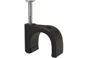 TOPSKY Round Cable Clips 12mm - Pack of 100 (Black)