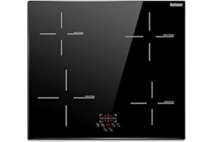 Plaque à Induction, Karinear Plaque Induction 4 Feux, Plaque de Cuisson Induction Encastrable, Table de Cuisson Electrique avec Commande Tactile, Minuteur, Verrouillage d'enfant, 6600W